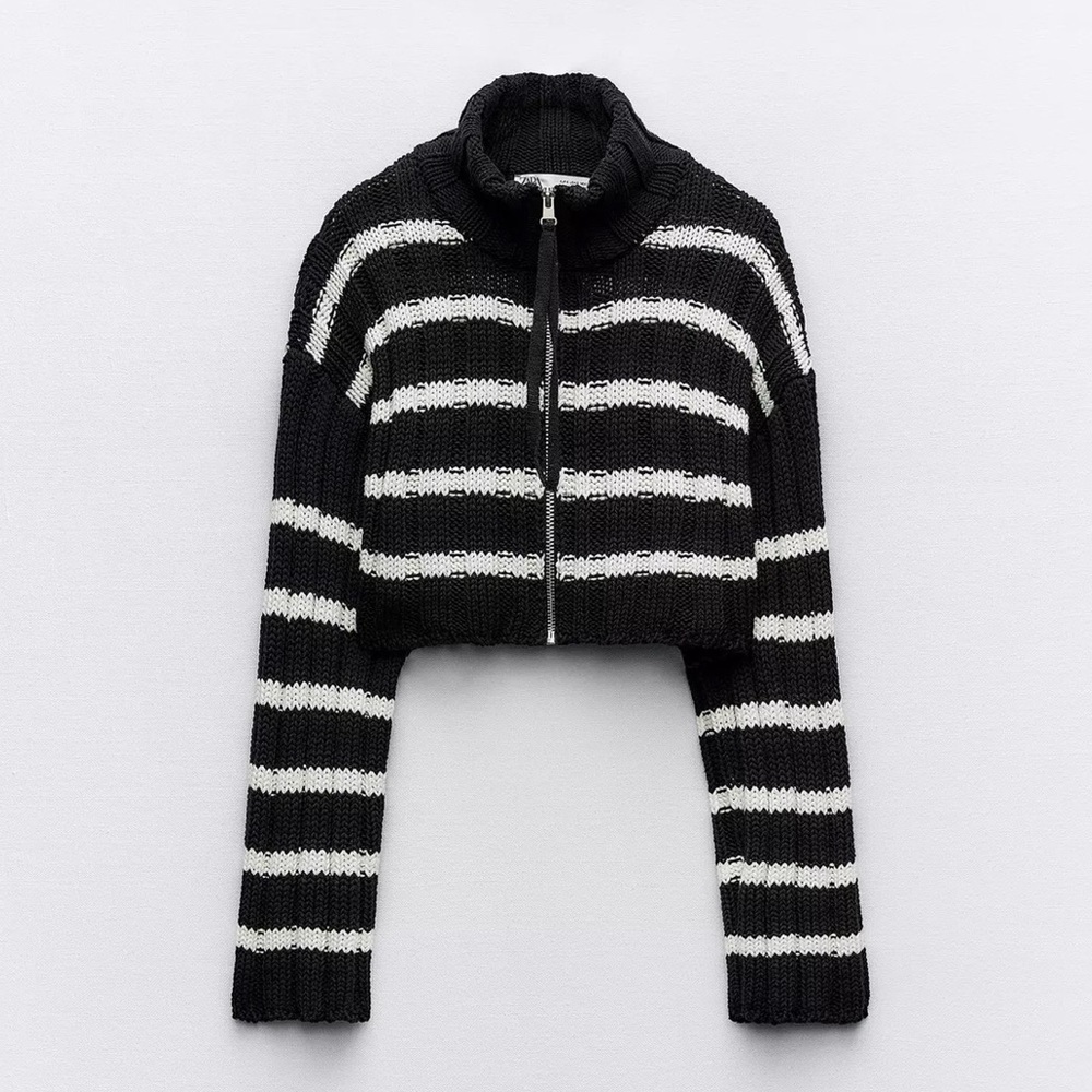 Zara Striped Cropped Sweater